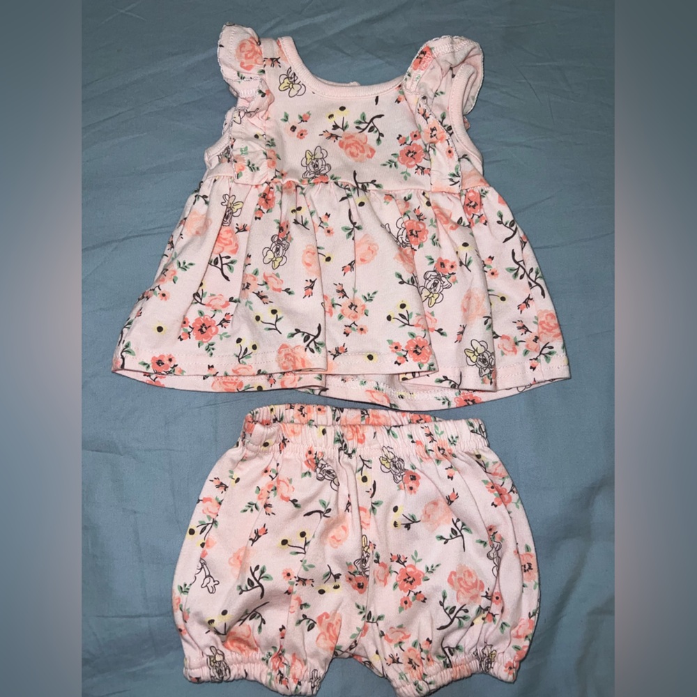 Disney Pink Floral Kids Matching Set